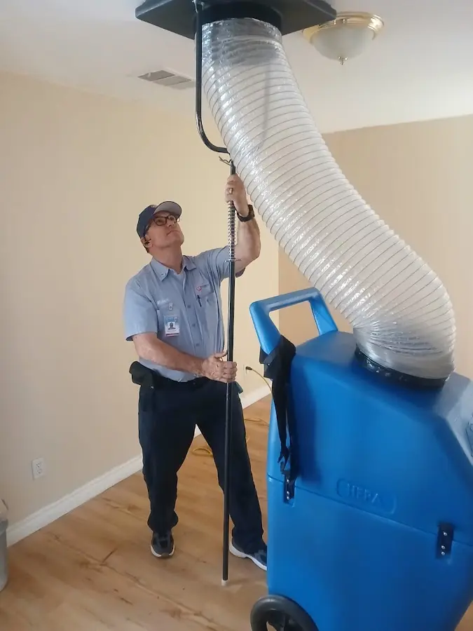 Mini Split Installation technician using HEPA equipment in Mounds View
